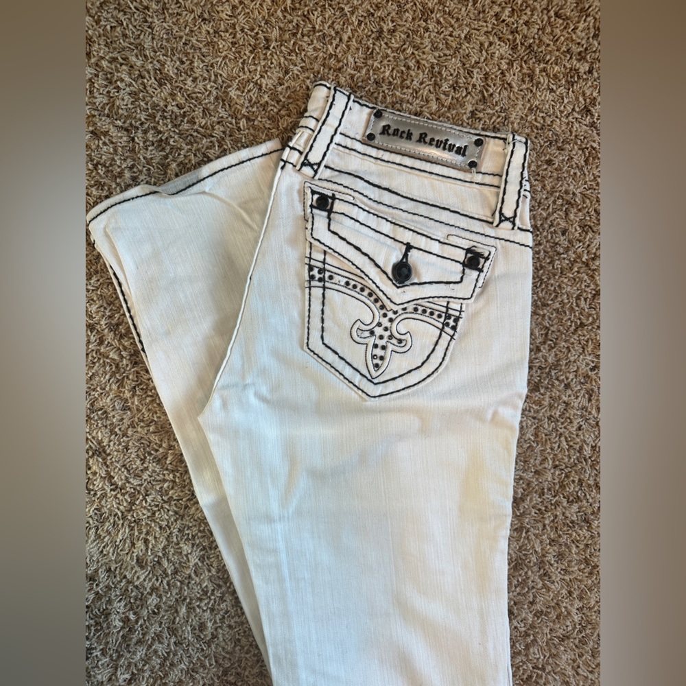 Rock Revival 29L Straight White Jean